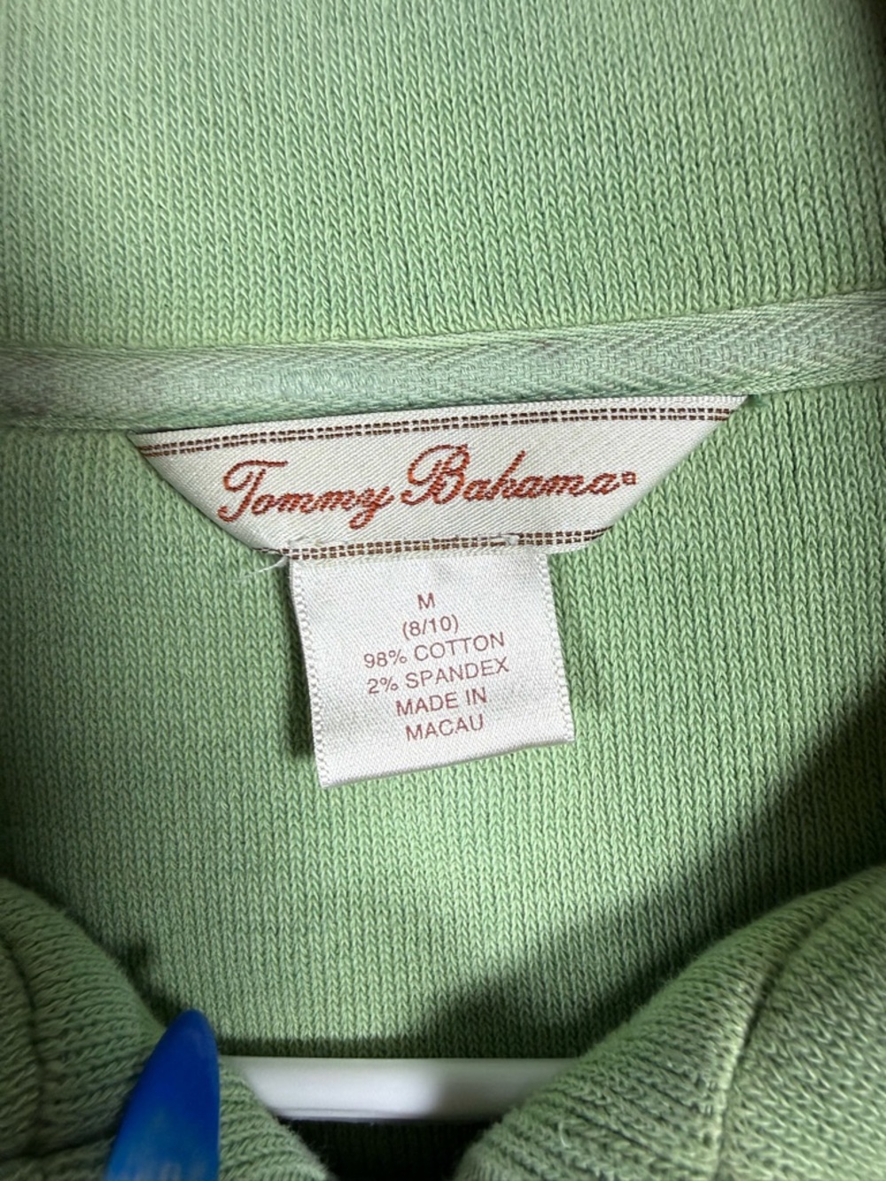 Tommy Bahama Light Sage Green Quarter-Zip Pullover Sweater. So soft & the color🔥 - Picture 3 of 13